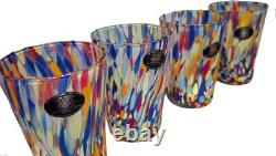NUOVA CRISTALLERIA ARZANESE Murano Glass Tumblers Hand Blown Italy Set of 6 NWT