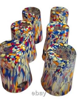 NUOVA CRISTALLERIA ARZANESE Murano Glass Tumblers Hand Blown Italy Set of 6 NWT