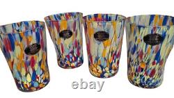 NUOVA CRISTALLERIA ARZANESE Murano Glass Tumblers Hand Blown Italy Set of 6 NWT