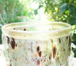 NWT Gambaro & Poggi Murano Italy Hand Blown Art Glass Vase Gold Dust 13 Stamped