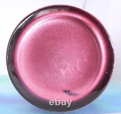 NWT Murano Style Vidi Italy Hand Blown Pink/Blk Streaked Art Glass Vase 16.25H