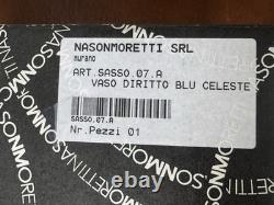 NasonMoretti Vaso Diritto Blue Celeste Vase, Murano, Contemporary
