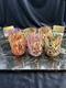 New 6 Murano Art Glass Tumblers Hand Blown Colorful Highball Water Glasses Italy