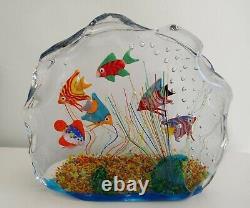 New Murano Glass Aquarium 6 Fish Amazing colors Made in Italy Authentic withcert