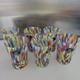 New. Murano Glass Drinking Tumbler Confetti Hand Blown Italy Set of 6