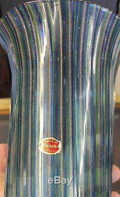 Nice Tall Vintage Mid Century Venetian Glass Hand Blown Murano Vase