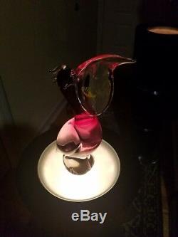OGGETTI Italy MURANO Pelican Fish Glass Artist Sign Elio Raffaeli Sculpture BIRD