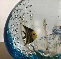 Oggetti By Artisan Elio Raffaeli Sea Life Aquarium Blown Art Glass Sculpture