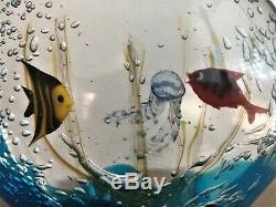 Oggetti By Artisan Elio Raffaeli Sea Life Aquarium Blown Art Glass Sculpture