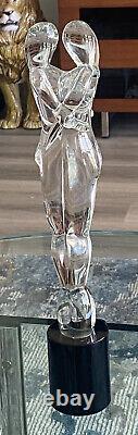Oggetti Embracing Couple Art Glass Sculpture Signed By Mario Badioli 15 Tall