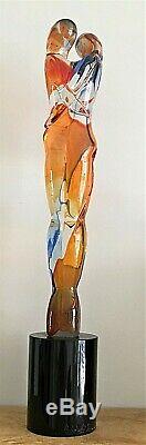 Oggetti Mario Badioli Murano glass sculpture'Amanti'- lovers embracing signed