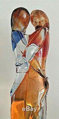 Oggetti Mario Badioli Murano glass sculpture'Amanti'- lovers embracing signed