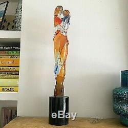 Oggetti Mario Badioli Murano glass sculpture'Amanti'- lovers embracing signed