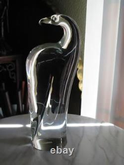 Oggetti Vintage Hand-blown Crystal Falcon Hawk Bird Art Glass Sculpture 12 Tall