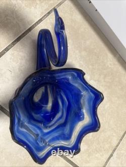 One Of A Kind Hand Blown Murano Swan Glass Bowl Decorative Centerpiece