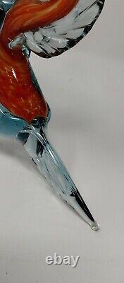 Orange Prancing Unicorn Murano Style Of Italy Retro MCM Blown Glass Sculpture