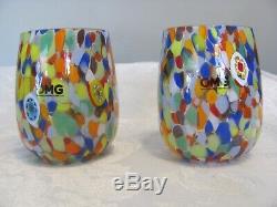 Original Murano Glass Carnevale drinking glasses brand new set of six