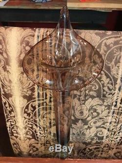 PAIR GLASS WALL SCONCE VASE MURANO GLASS LILLY 14.5 Inch Tall Each Hanging