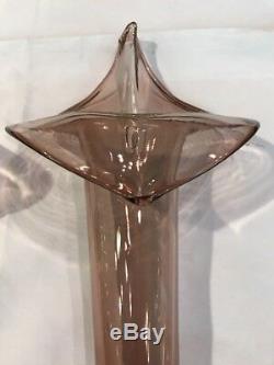 PAIR GLASS WALL SCONCE VASE MURANO GLASS LILLY 14.5 Inch Tall Each Hanging