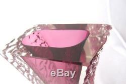 PINK textured glass block vase vintage Murano Mandruzzato 60s FINE EXAMPLE