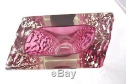 PINK textured glass block vase vintage Murano Mandruzzato 60s FINE EXAMPLE