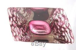 PINK textured glass block vase vintage Murano Mandruzzato 60s FINE EXAMPLE