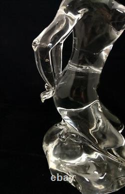 PINO SIGNORETTO Signed Blown Glass Female Nude Sculpture, Italy 13.5 X 7