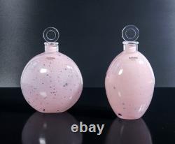 Pair Bottle Vase Design Alfredo Barbini Hand Blown Murano Glass 1970S