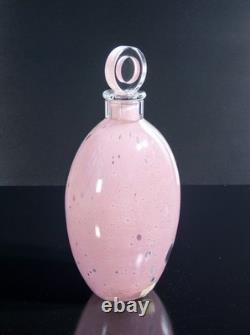 Pair Bottle Vase Design Alfredo Barbini Hand Blown Murano Glass 1970S