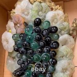Pair Murano Wall Sconces Grapes Design Italian Hand Blown Art Glass
