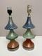 Pair Of 3 Tiered Hand Blown Glass Lamps Murano Style