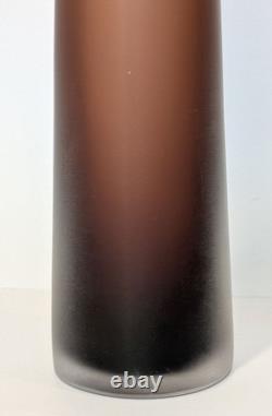 Pair Tall Laura De Santillana Vases for Arcade Satin Finish Murano