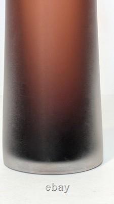 Pair Tall Laura De Santillana Vases for Arcade Satin Finish Murano