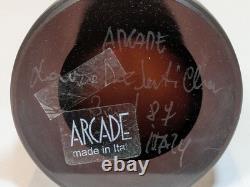 Pair Tall Laura De Santillana Vases for Arcade Satin Finish Murano
