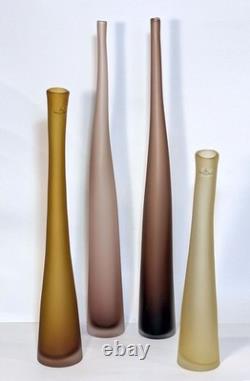 Pair Tall Laura De Santillana Vases for Arcade Satin Finish Murano