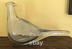 Pair Tyra Lundgren Italian Venini Murano Glass Doves