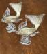 Pair of Murano Glass Fish Hand Blown Gold Art Glass