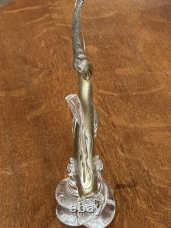 Pair of Murano Glass Fish Hand Blown Gold Art Glass