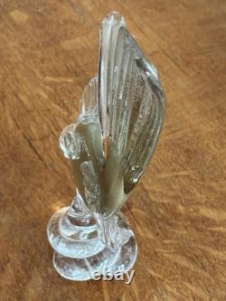 Pair of Murano Glass Fish Hand Blown Gold Art Glass