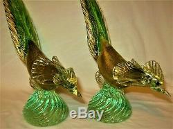 Pair of Murano Italy Art Glass Bird Figurines