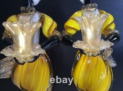 Pair of Venetian Murano Alfredo Barbini Blackamoor Figurine Candleholders 1950s