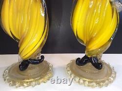 Pair of Venetian Murano Alfredo Barbini Blackamoor Figurine Candleholders 1950s