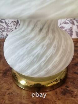 Pair of Vintage MUSHROOM TABLE LAMPS VETRI MURANO Art Glass 70s Italy Swirl