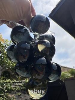 Pair of XL 1950s Murano Hand Blown Glass Green Grape Clusters with Uranium Glow