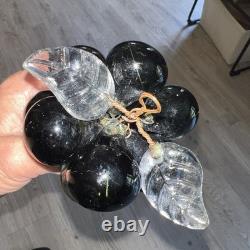 Pair of XL 1950s Murano Hand Blown Glass Green Grape Clusters with Uranium Glow