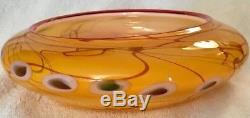 Phil Austin Snake Oil Glass Works Hand Blown Murano Gold Red Splash 9 Bowl New