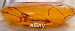 Phil Austin Snake Oil Glass Works Hand Blown Murano Gold Red Splash 9 Bowl New