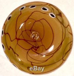 Phil Austin Snake Oil Glass Works Hand Blown Murano Gold Red Splash 9 Bowl New