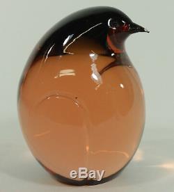 Pino Signoretto for Oggetti Large Murano Amber Glass Penguin Italian Sculpture