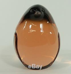 Pino Signoretto for Oggetti Large Murano Amber Glass Penguin Italian Sculpture